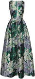 Floral Print Jacquard Gown