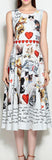 Cat & Heart Print A-Line Dress - DESIGNER INSPIRED FASHIONS