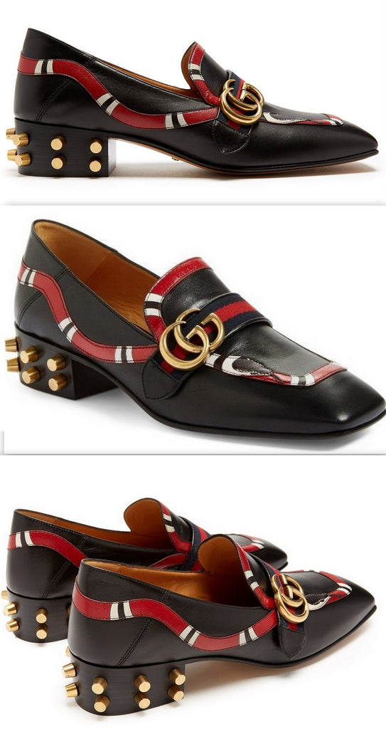 Yoko Snake-Appliqu̩ Leather Loafers