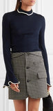 Ruffled Rib Turtleneck Sweater - Dark Blue or Grey
