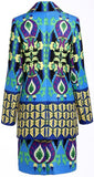 Multicolored Printed Blazer/Jacket & Skirt Set