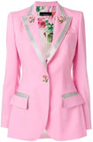 Pink Single-Breasted Rose Blazer