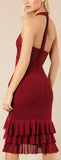 Ruffled Stretch Halter Dress