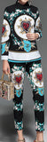 Heart & Floral Print Shirt & Pants Set