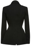 Black Side-Button-Closure Jacket