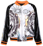 Printed Satin Bomber Jacket