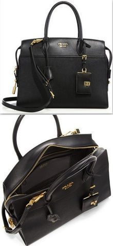 Esplanade Medium Saffiano & Leather Tote Black - DESIGNER INSPIRED FASHIONS