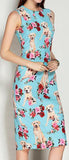*Extended Sizes* Dog & Rose Print Dress