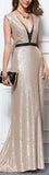 Sequined V-Neck Gown