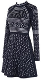 Black Studded A-Line Mini Skater Dress