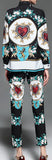 Heart & Floral Print Shirt & Pants Set