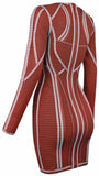 Paneled Textured Bodycon Dress