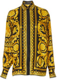 Baroque Print Shirt & Mini Skirt Set