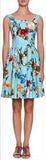 Floral Telephone-Print Sleeveless Button-Front Dress