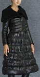 A-Line Puffer Down Coat in Black - DESIGNER INSPIRED FASHIONS