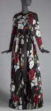 Long Elegant Floral Print Silk Dress - DESIGNER INSPIRED FASHIONS