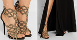 Geometric Laser-Cut Embellished Sandals
