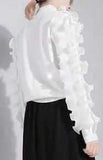 Ruffle Top, White or Black