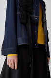 Lace-Up Denim Jacket