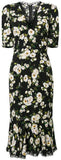 Floral-Printed Lace-Trim Dress