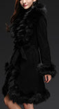 Fox Fur Suede Coat, Black