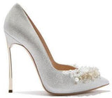 Blade Embellished Pumps - Gold or White/Silver