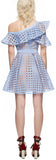 Lace Frill Dress, Light Blue - DESIGNER INSPIRED FASHIONS