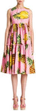 *Extended Sizes* Pineapple Print Dress, Pink