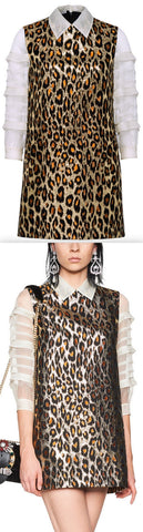 Animal Print Brocade Dress