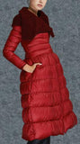 A-Line Puffer Down Coat in Red - DESIGNER INSPIRED FASHIONS