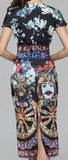 Printed Midi Dress with Sash-Belt