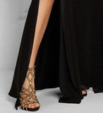 Geometric Laser-Cut Embellished Sandals
