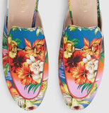 Princetown Hawaiian Print Satin Slipper