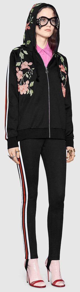 Embroidered Zip Sweatshirt & Technical Stirrup Leggings