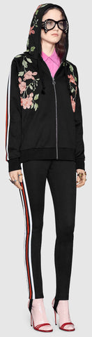 Embroidered Zip Sweatshirt & Technical Stirrup Leggings
