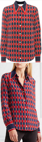 GG Printed Crepe de Chine Shirt