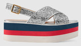 Glitter Crossover Platform Sandals
