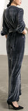 Ruched Wrap Velvet Gown