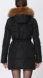 Short Puffer Coat with Contrast Zip-Pockets, Black