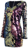Embellished Multicolored V-Neck Mini Dress