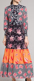 Mixed-Print Paneled Dress
