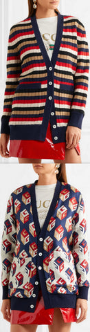 Reversible Knit Cardigan Sweater