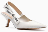 J'Adior Heeled Shoe in White Leather