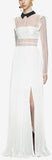 Stripe Panelled Lace Maxi Dress