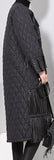 Black Fringed Quilted Coat