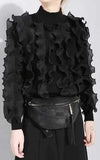 Ruffle Top, White or Black