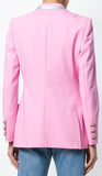 Pink Single-Breasted Rose Blazer