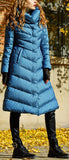 Blue Paneled Puffer Coat