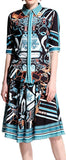 Technical Print Blouse and Skirt Set
