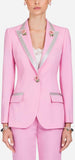 Pink Single-Breasted Rose Blazer